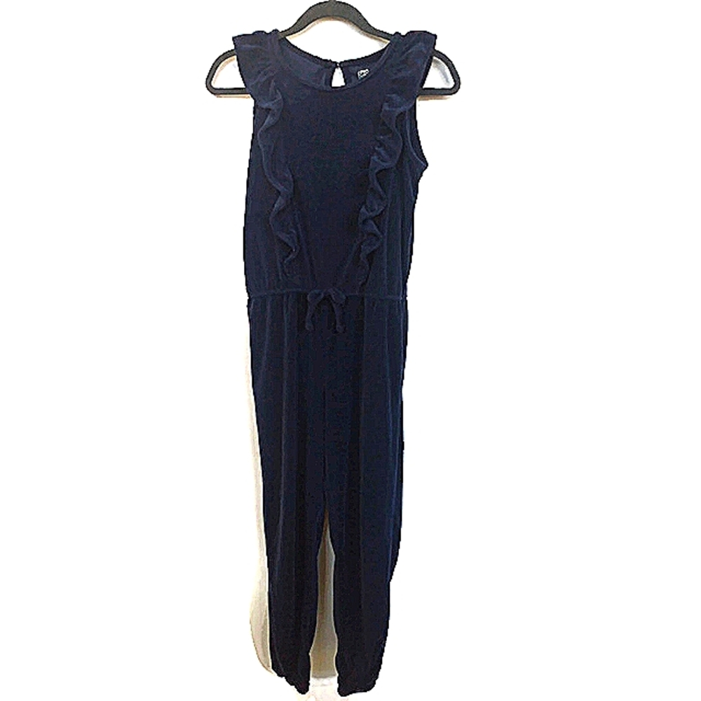 Epic Threads Big Girls Ruffled Velour Jumpsuit Navy Size Extra Large